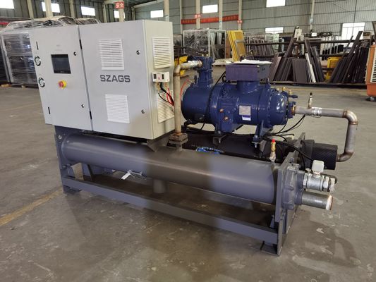 شراء 60hp المبردة بالماء نوع المسمار التبريد مع ضاغط هانبل للتبريد آلة صناعة الحقن online manufacture
