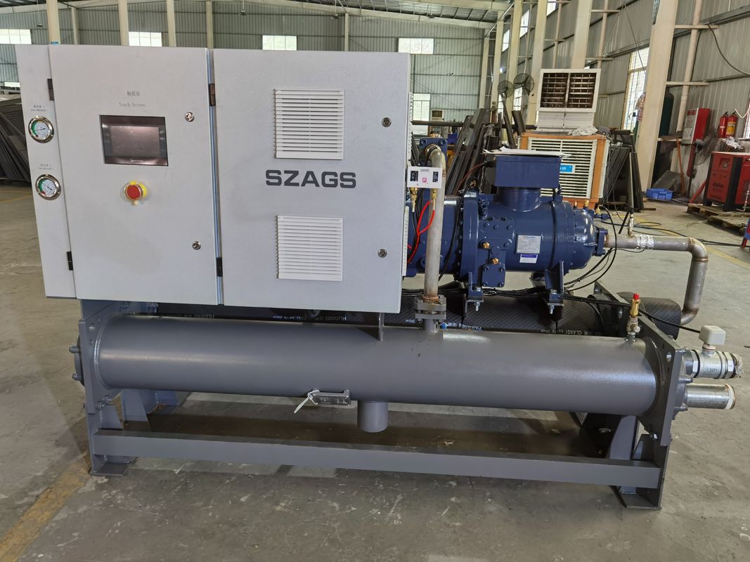 100hp المبردة بالماء نوع المسمار التبريد مع ضاغط هانبل استخدام لتبريد خزان خلط