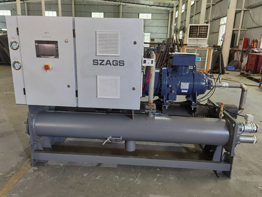 100hp المبردة بالماء نوع المسمار التبريد مع ضاغط هانبل استخدام لتبريد خزان خلط